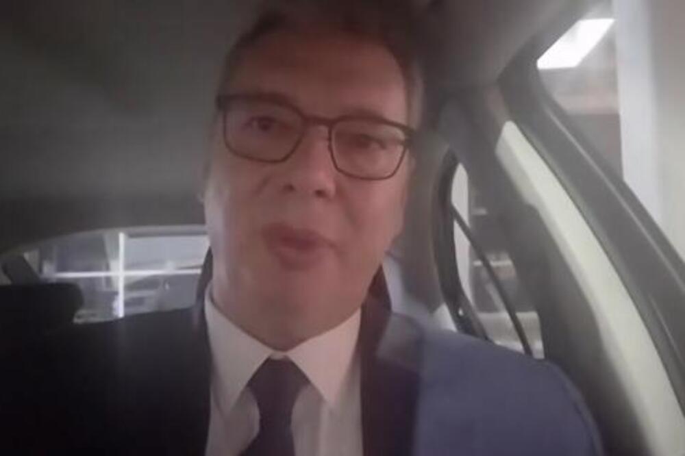 "BESKRAJNO SAM ZAHVALAN LJUDIMA" Vučić stiže u Arenu, obratio se iz automobila: "BORIĆEMO SE! IDEMO DA IH POBEDIMO"