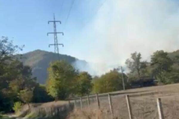 Vatra guta šumu kod Čačka: Ogroman dim nadvio se nad selom, vatrogasci se bore sa plamenom (FOTO)