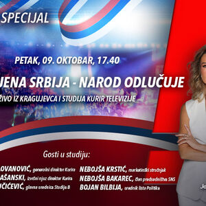 KURIR SPECIJAL &ldquo;UJEDINJENA SRBIJA &ndash; NAROD ODLUČUJE&rdquo;: uživo iz Kragujevca i studija Kurir TV - 9. oktobar od 17.40