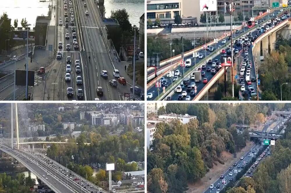 Totalni kolaps u prestonici, sve stoji: Ogromne gužve paralisale mostove, ne zna se gde je veća kolona (FOTO)