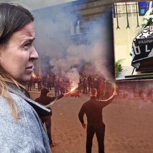 Bojana Belivuk na kremaciji Vladimira Vuletića: Opkolilo je obezbeđenje, Grobari palili baklje (FOTO)