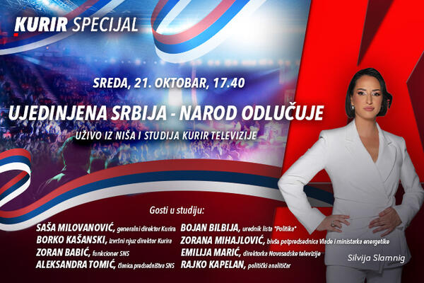 KURIR SPECIJAL &ldquo;UJEDINJENA SRBIJA &ndash; NAROD ODLUČUJE&rdquo;: uživo iz Niša i studija Kurir TV - 21. oktobar, od 17.40