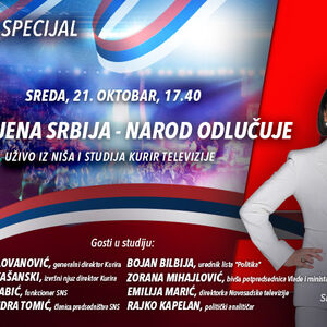 KURIR SPECIJAL &ldquo;UJEDINJENA SRBIJA &ndash; NAROD ODLUČUJE&rdquo;: uživo iz Niša i studija Kurir TV - 21. oktobar, od 17.40
