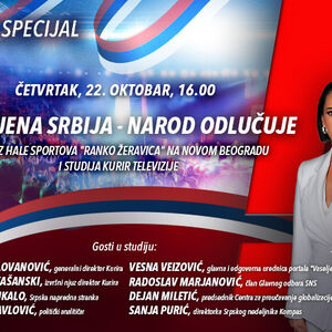 KURIR SPECIJAL &ldquo;UJEDINJENA SRBIJA &ndash; NAROD ODLUČUJE&rdquo;: uživo iz Hale sportova &ldquo;Ranko Žeravica&rdquo; i studija Kurir TV