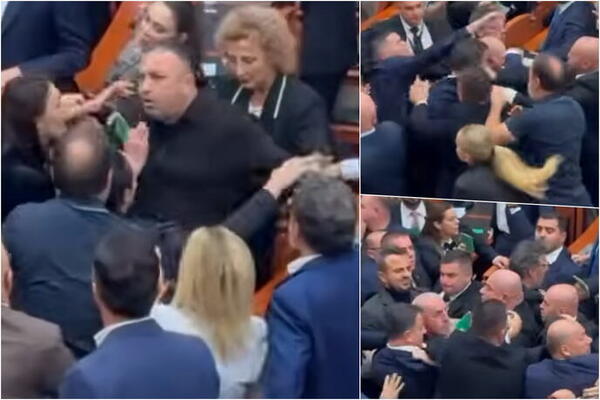 Haos u Tirani, opšta makljaža u albanskom parlamentu! Izbila masovna tuča, pesnice sevale na sve strane (VIDEO)