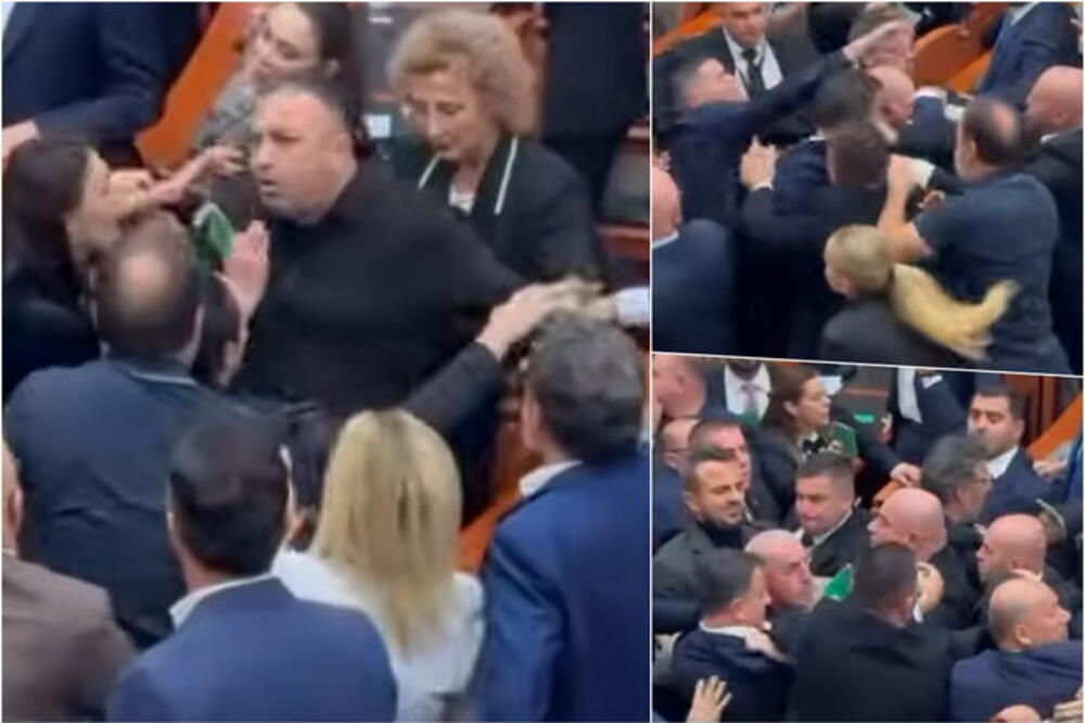 Haos u Tirani, opšta makljaža u albanskom parlamentu! Izbila masovna tuča, pesnice sevale na sve strane (VIDEO)