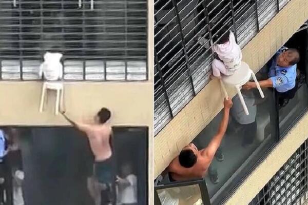 DEVOJČICA VISILA SA 12. SPRATA ZGRADE! Zaglavila se među rešetkama na prozoru, snimak UZNEMIRIO javnost (VIDEO)
